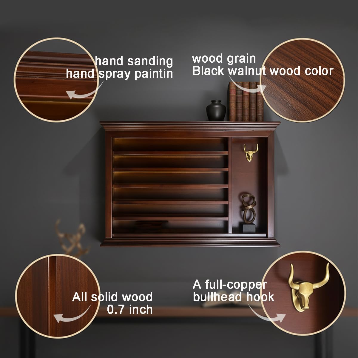 Golf Ball Display Case, Holds 60 Golf Balls, 27"x19"x4", Handmade Solid Wood, Wall Mounted or Tabletop Display, Medal & Trophy Storage Cabinet, Ideal Gift for Golf Enthusiasts