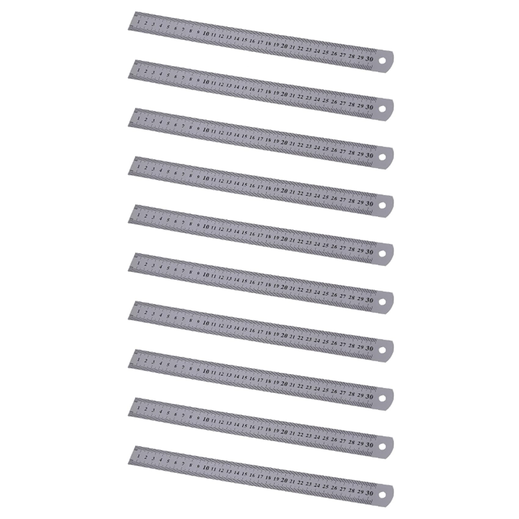 Jnchdghwa Silver 10X Stainless Steel Ruler Measure Metric Function 30Cm 12Inch