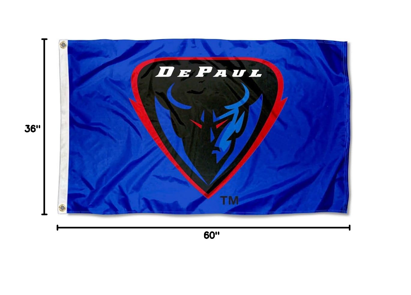 DePaul University Blue Demons Flag - Large 3x5 Foot Officially Licensed Polyester Banner With Grommets - View #8