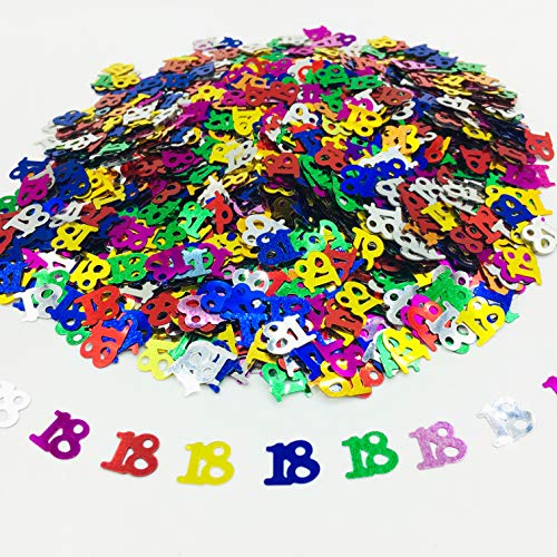 Birthday And Anniversary Event Party Decorations Number Foil Table Confetti Diy Confetti Glitter Sprinkles (Colorful, 18'Number) #TOP1