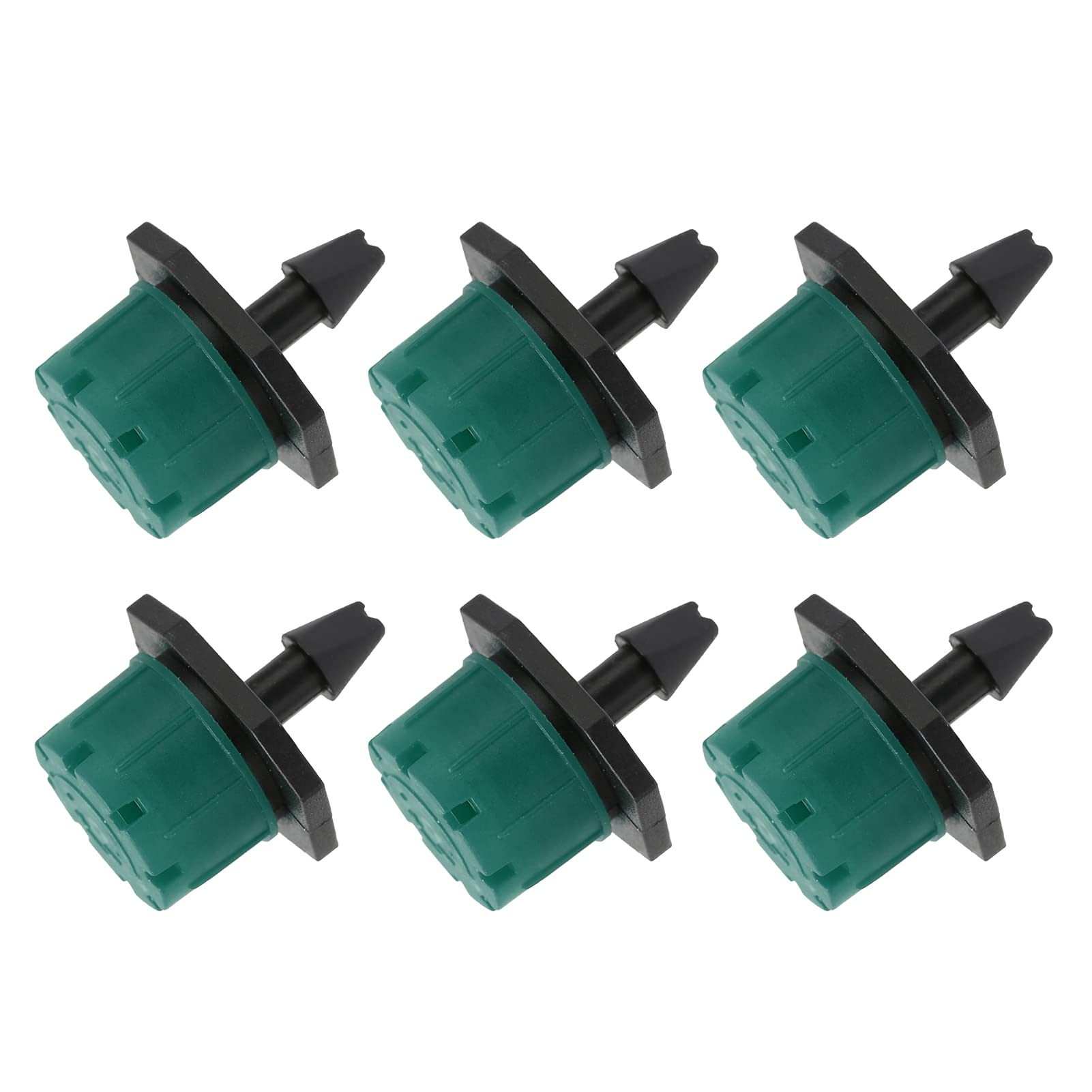 100pcs Irrigation Emitter, 360 Degree Adjustable Irrigation Sprinkler 1/4in Drip Irrigation Emitter for Watering System (Green)