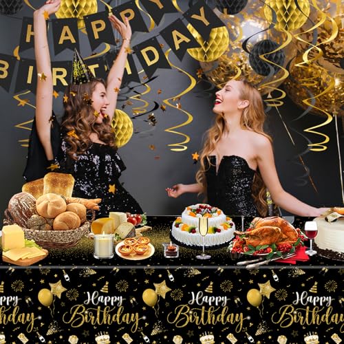 Save 50% on Black & Gold Birthday Decorations Set - Image 6