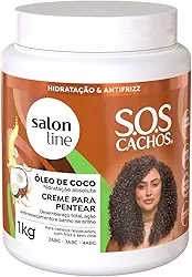 Salon Line, Creme de Pentear, SOS Cachos, Coco, Hidratação Nutritiva, Vegano - Cabelos Ondulados, Cacheados e Crespos, 1 Kg