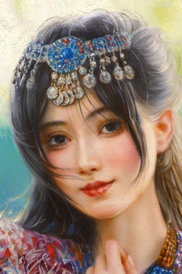 油彩画 民族衣装の女の子 民族衣装の女の子 | SKIMA（スキマ）