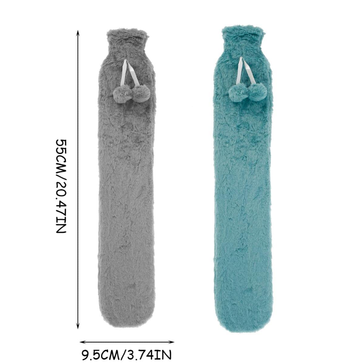 52 * 9,5 cm Handwärmer Extra Lange Wärmflaschentasche mit Flanelltaschenabdeckung Handfüße Erwärmungswasserfüllung Wärmflasche 1L-Muster 12