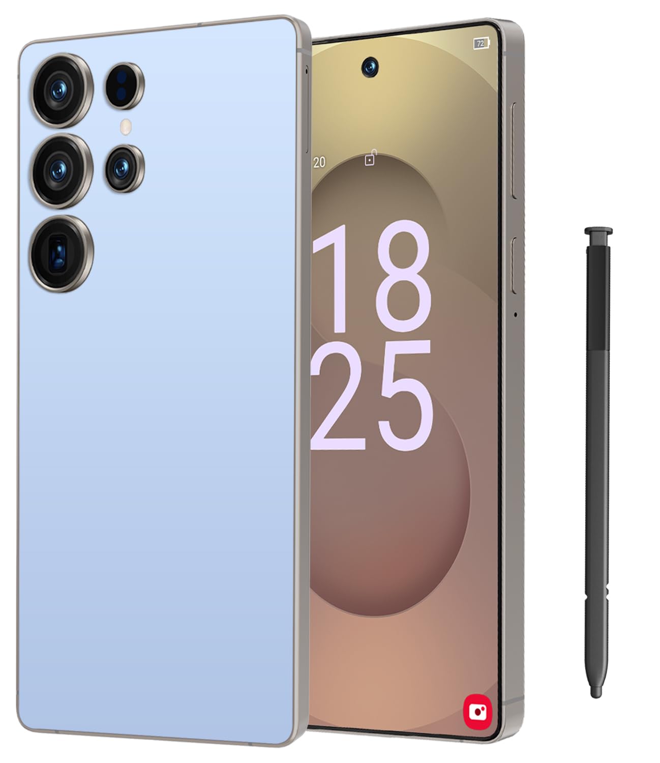 I25 Ultra Unlocked Cell Phone,12+512GB 5G Unlocked Phone, 6.99" HD Screen Smartphone Built in Pen Android 14 Battery 7000mAh, Dual SIM/Face ID/Fingerprint Lock/GPS (Sky Blue)
