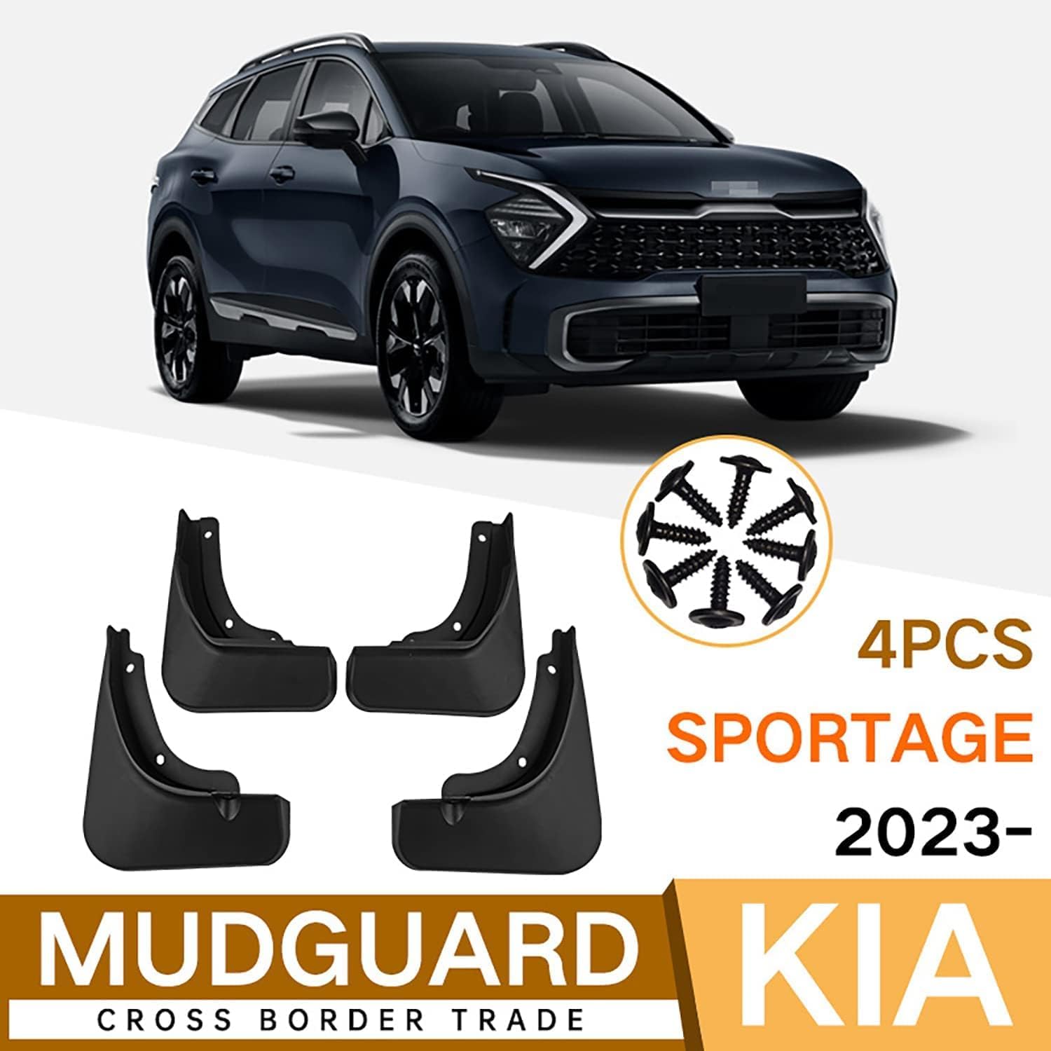 Paraspruzzi Per KIA Sportage 2023-2024 - Set 4 Pezzi, Senza Foratura, Nero - Foto 2