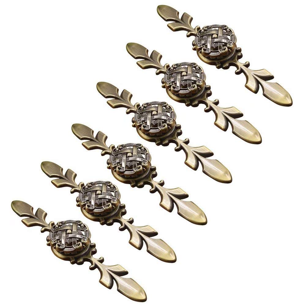 Zestaw 6 Uchwytów do Szuflad Szafkowych Osprzęt do Szafek Łazienkowych Uchwyty do Szafek Uchwyty do Szuflad Kuchennych Uchwyt do Szuflady Uchwyt do Szafy Uchwyt do Garderoby (Czerwony Vintage)