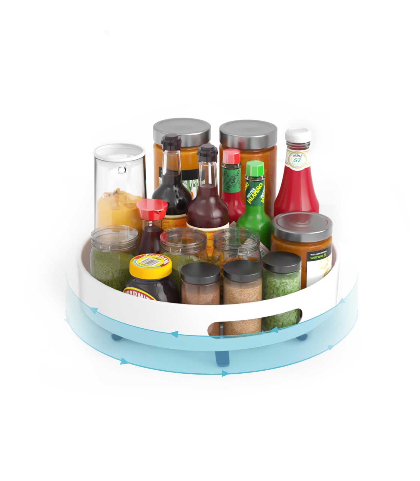 Photo 1 of LIHONG Rotating Spice Rack Organizer, 12 Inch Rotating Storage Rack for Kitchen, Metal Lazy Susan Organizer for Cabinet Pantry Table Bathroom, White 12 Inch White