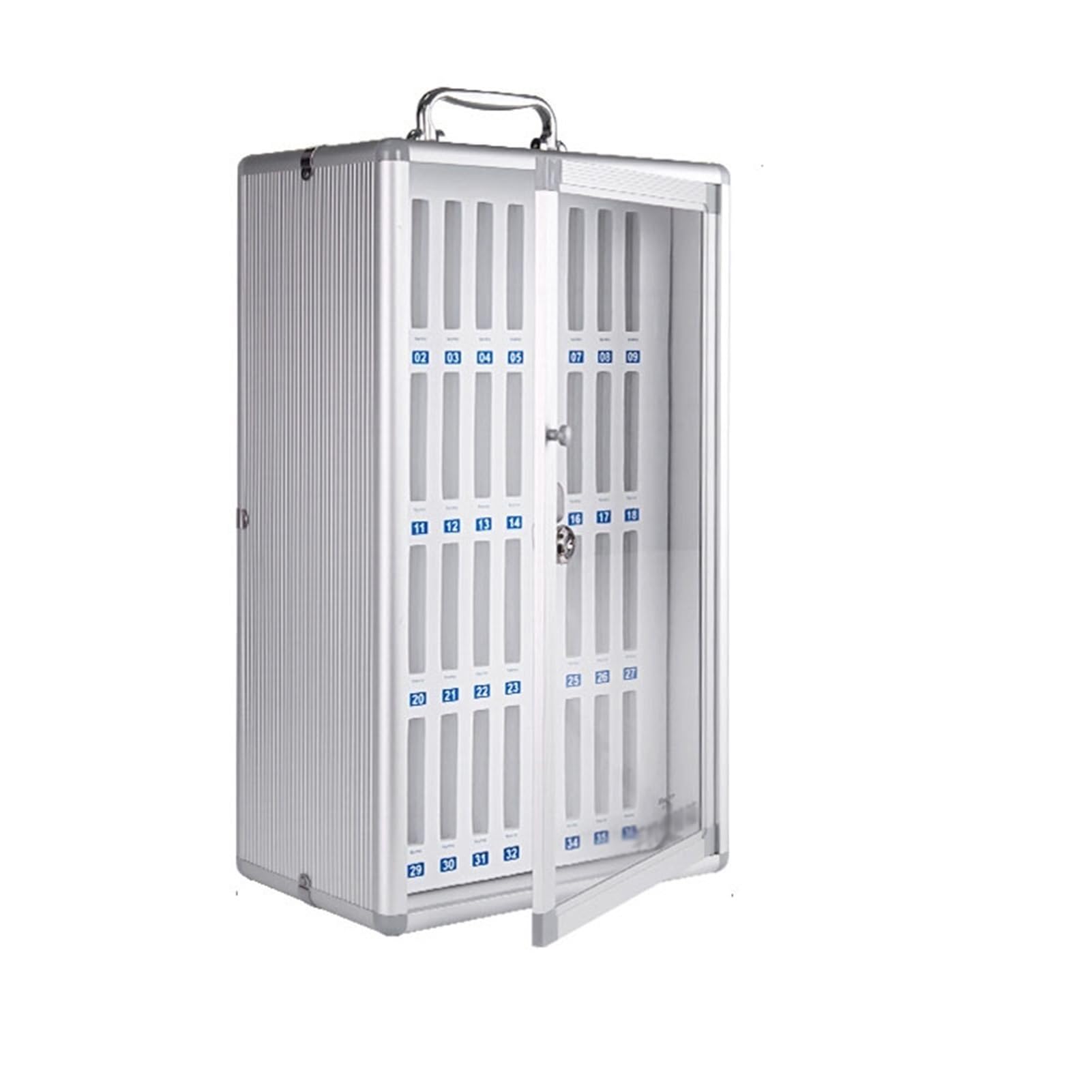 Armario de Aluminio para teléfonos móviles con Le para Montaje en Pared Ideal para Salas de conferencias: Seguro de fácil Acceso y Mayor Seguridad.