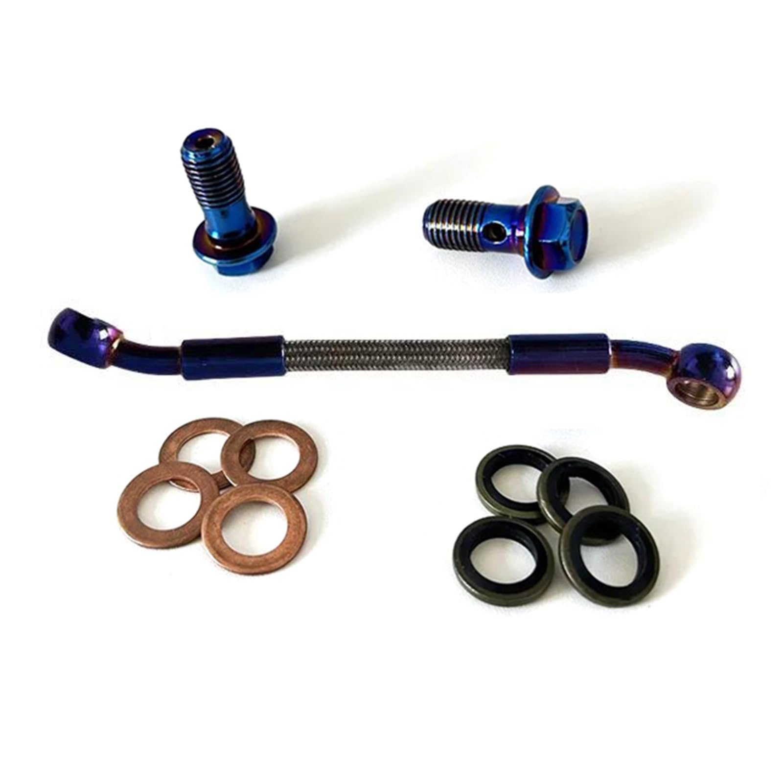 Motorcycle Brake Hose Motorcycle M10*1.25 Banjo Braided Hydraulic Clutch Brake Hose Line Oil Pipe 28°-28° Accessories(200cm)