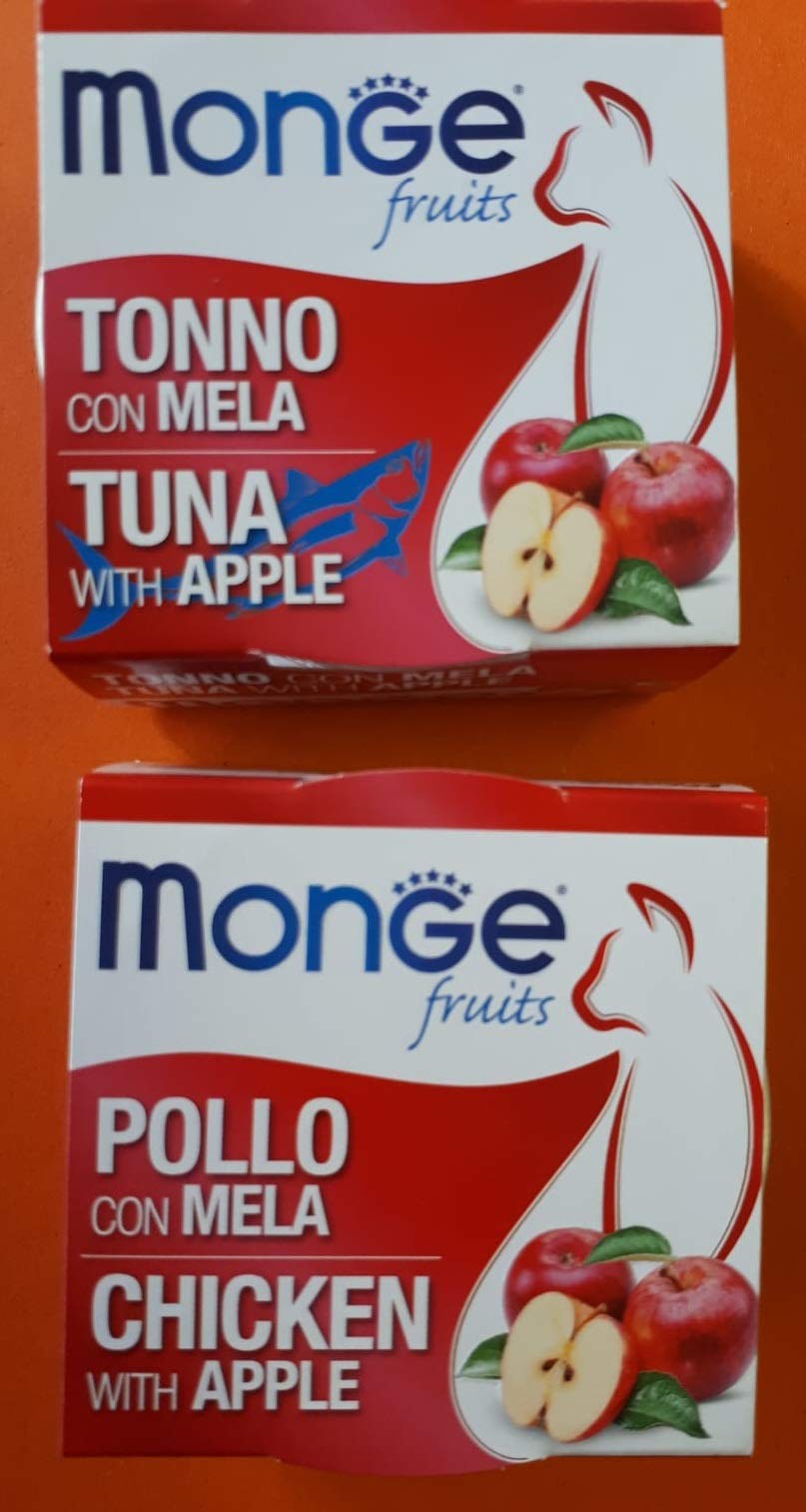Monge 50 Pueden Pollo O ATÚN con Frutas para Gatos 80 GR
