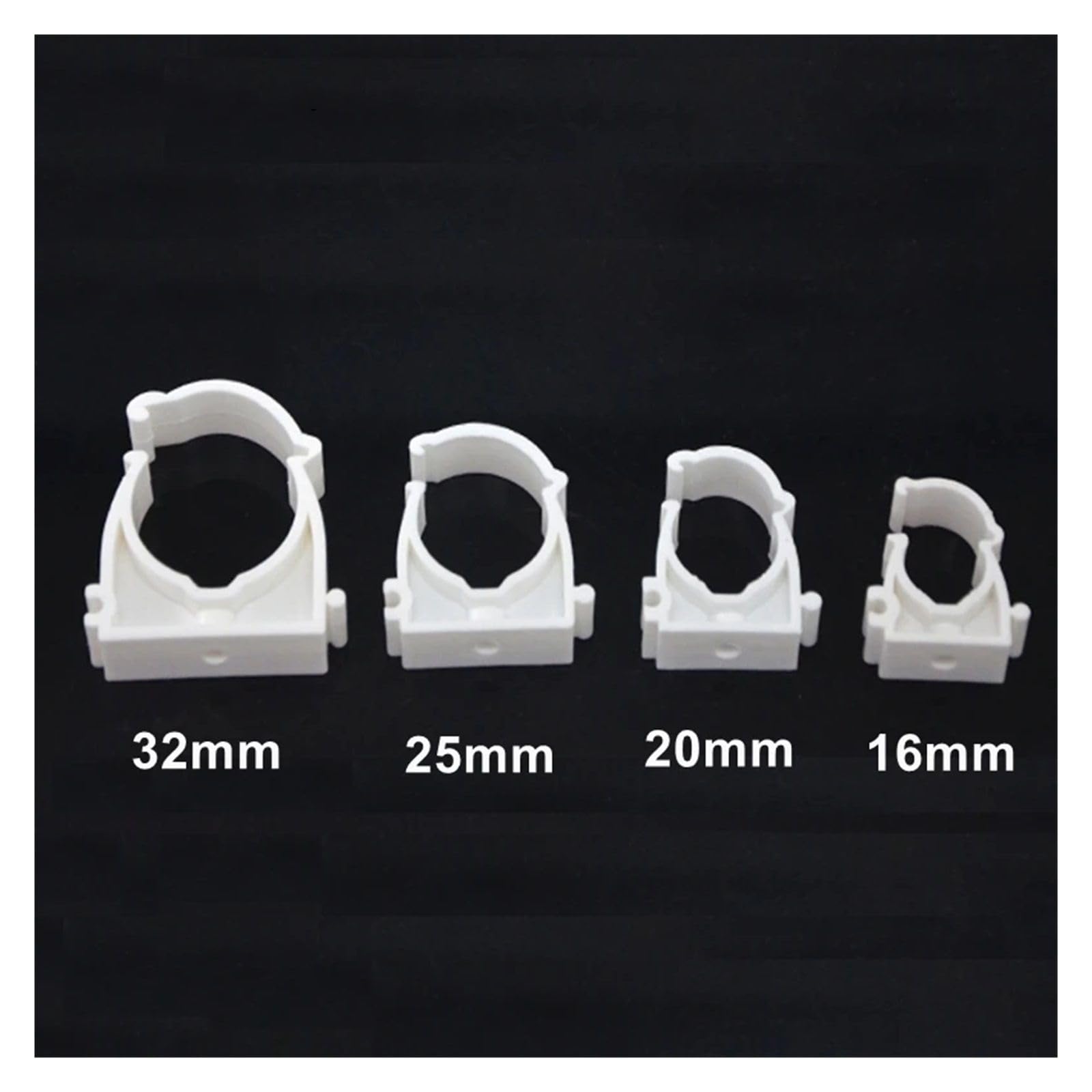 Plastikowe klipsy do węży 10 sztuk/partia biały uchwyt zacisku U zacisk rury wodnej średnica 16mm 20mm 25mm 32mm 40mm 50mm zacisk rury(50mm)