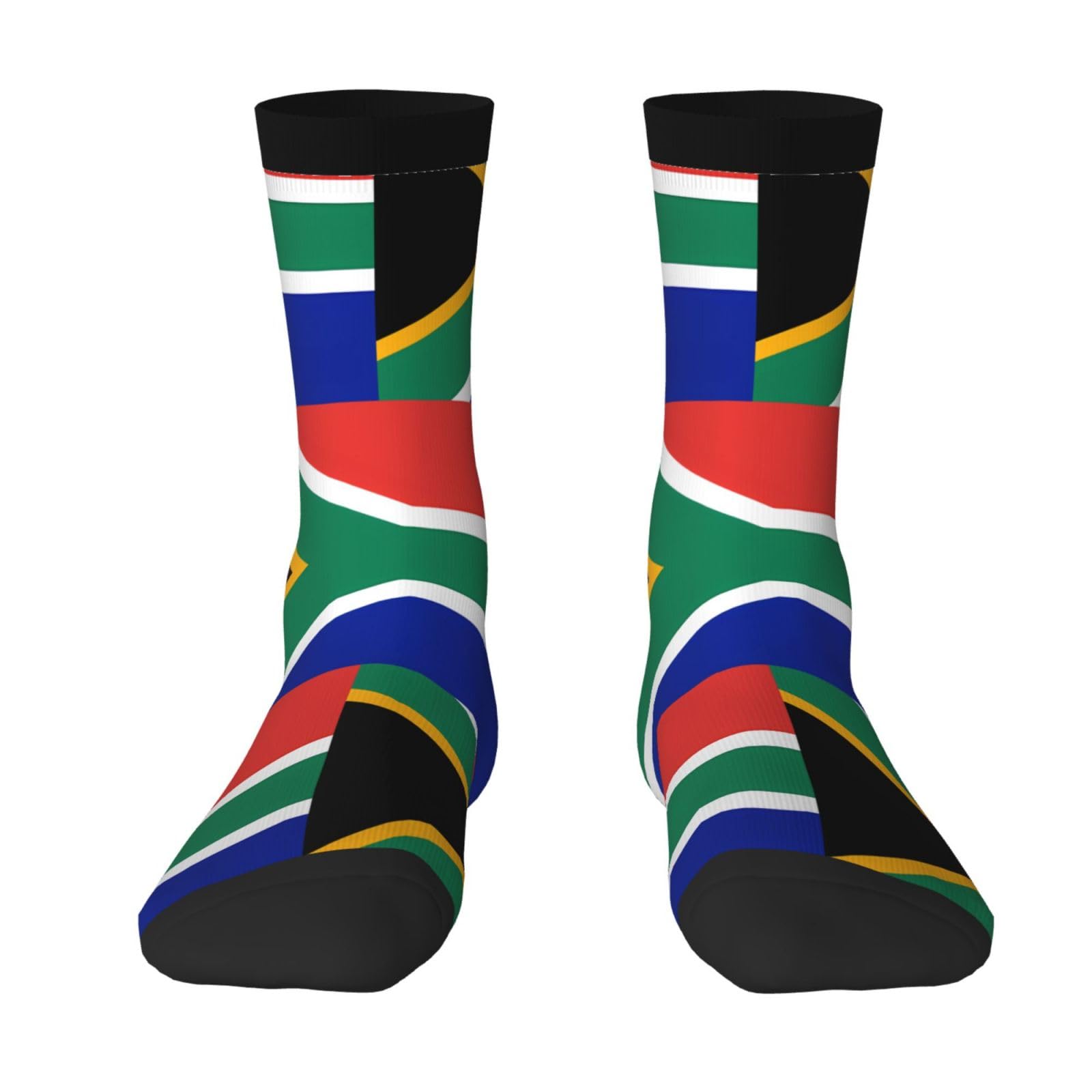 asbwuo Funny Socks, South Africa Flag Printed Cute Novelty Crew Socks for Men Women