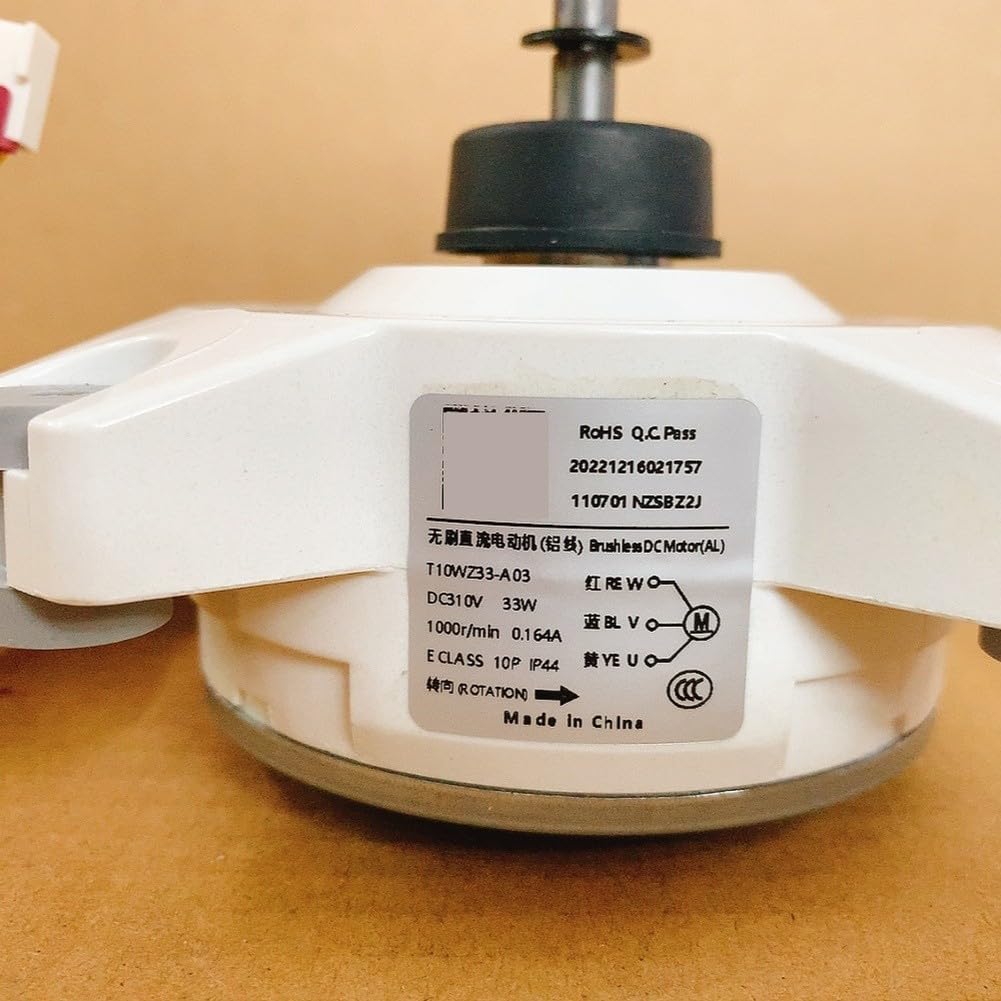 Moteur à rotor externe CC, 33 W 10P 3 fils DC310 V sans balais réversible 1000 tr/min pour équipements de chauffage et de refroidissement CVC