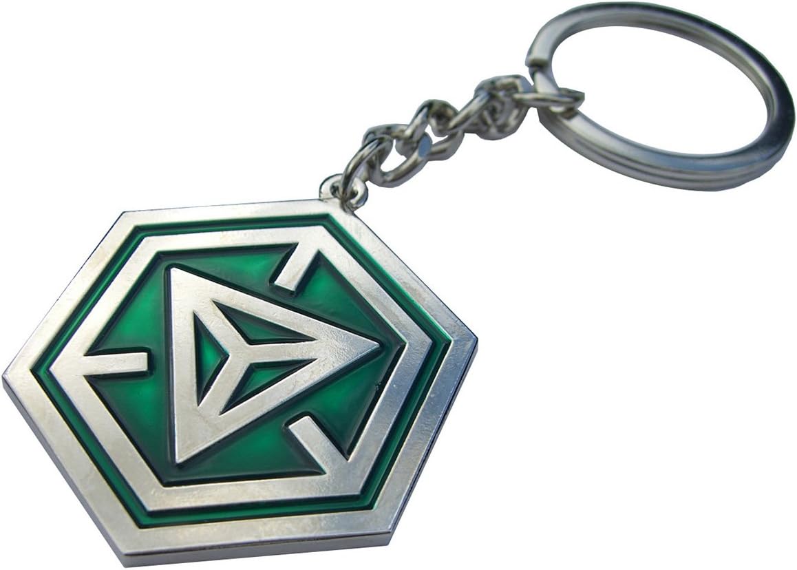Ingress Green NIA Hexagon Logo Keychain 40mm
