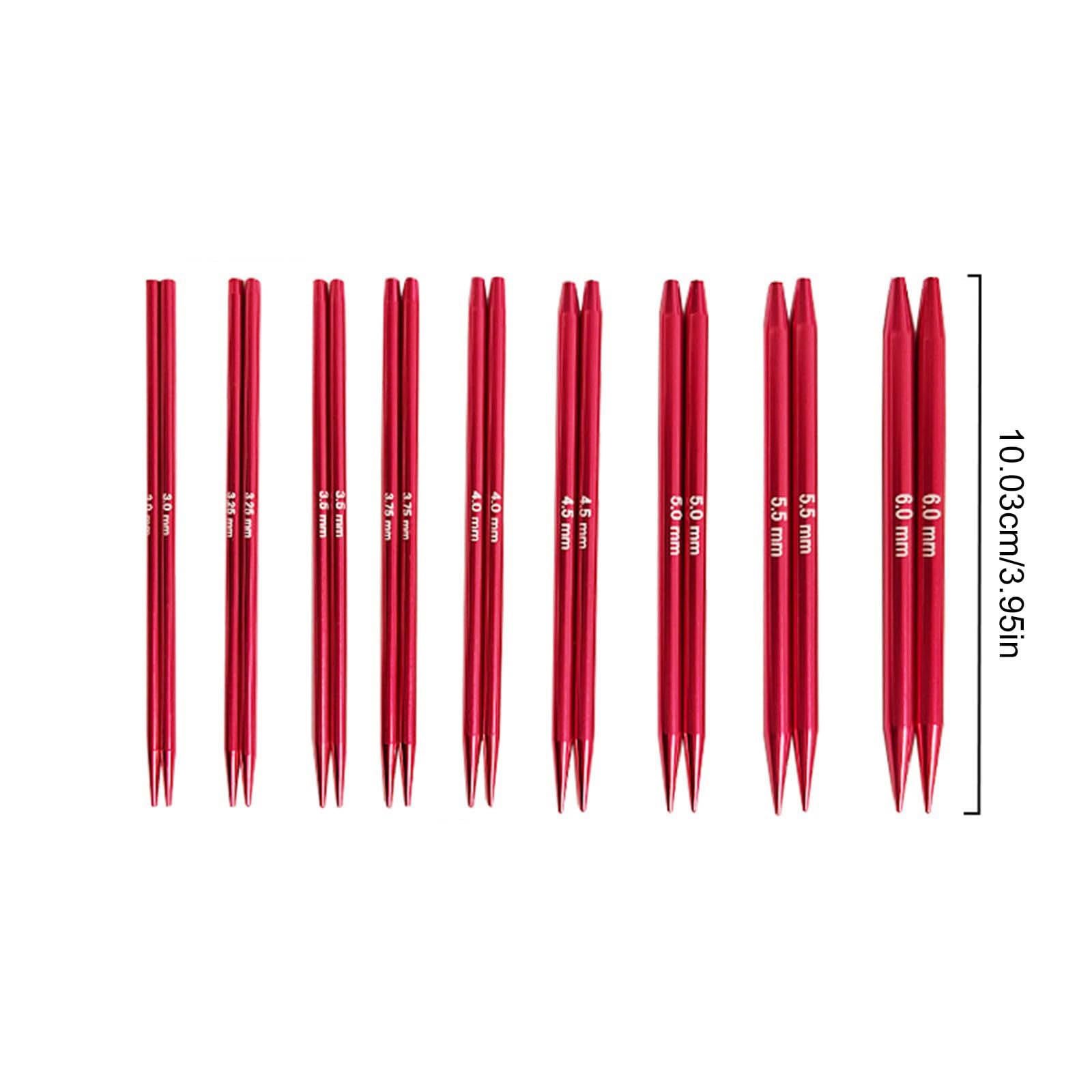 9 Paar Aluminium Rundstricknadeln mit Reißverschlussetui, austauschbare Aluminium Stricknadeln 3, 0 mm–6, 0 mm, ergonomisches Werkzeug