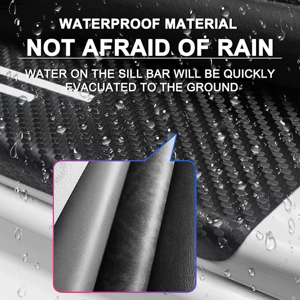 FUWUDI Türschweller Aufkleber Aus Kohlefaser - 5-teiliges Set Für Ford Ranger T6/T9/Raptor 2024-2026