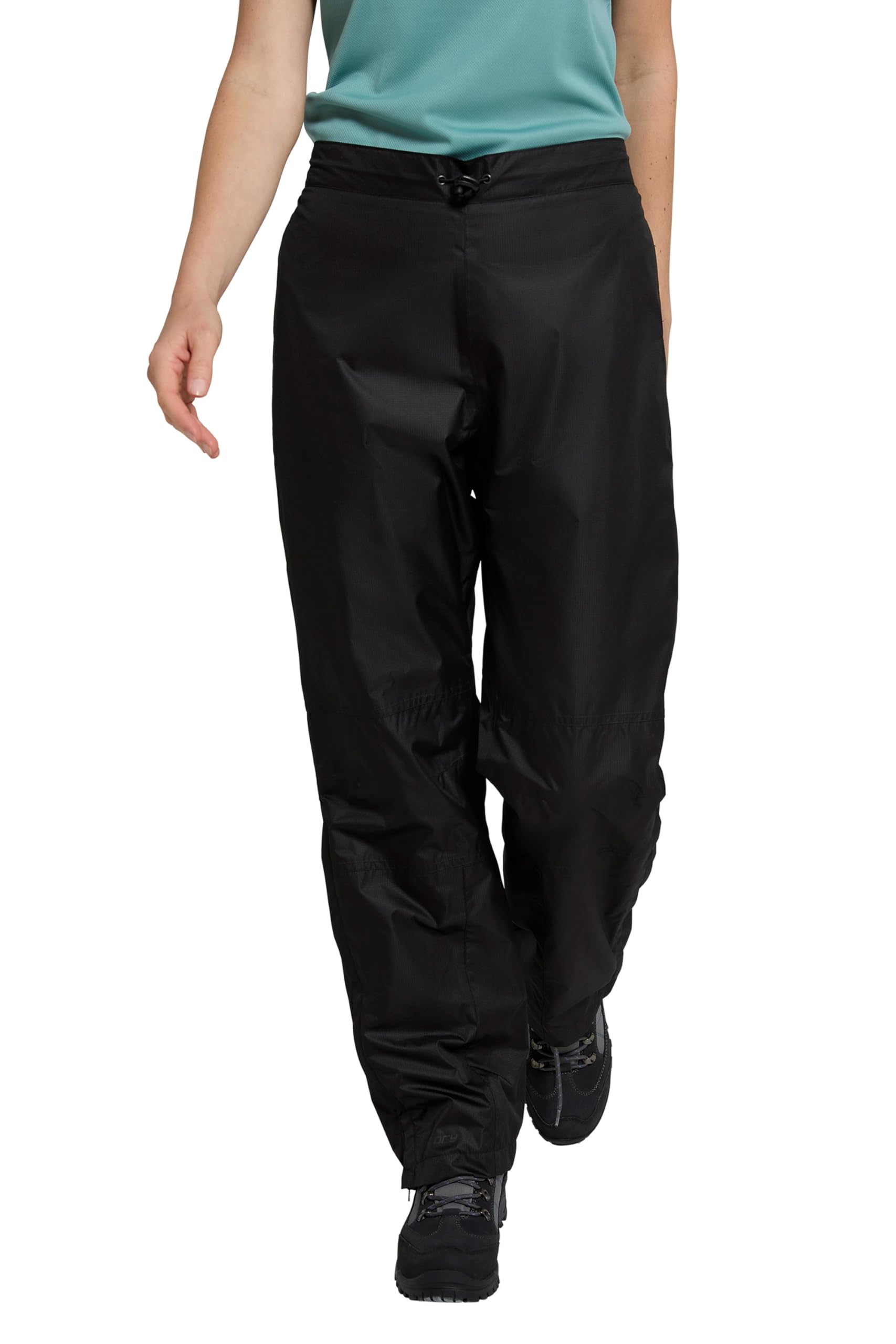 Mountain Warehouse Women's Waterproof Over Trousers Zipped Breathable in Black | Size: 4