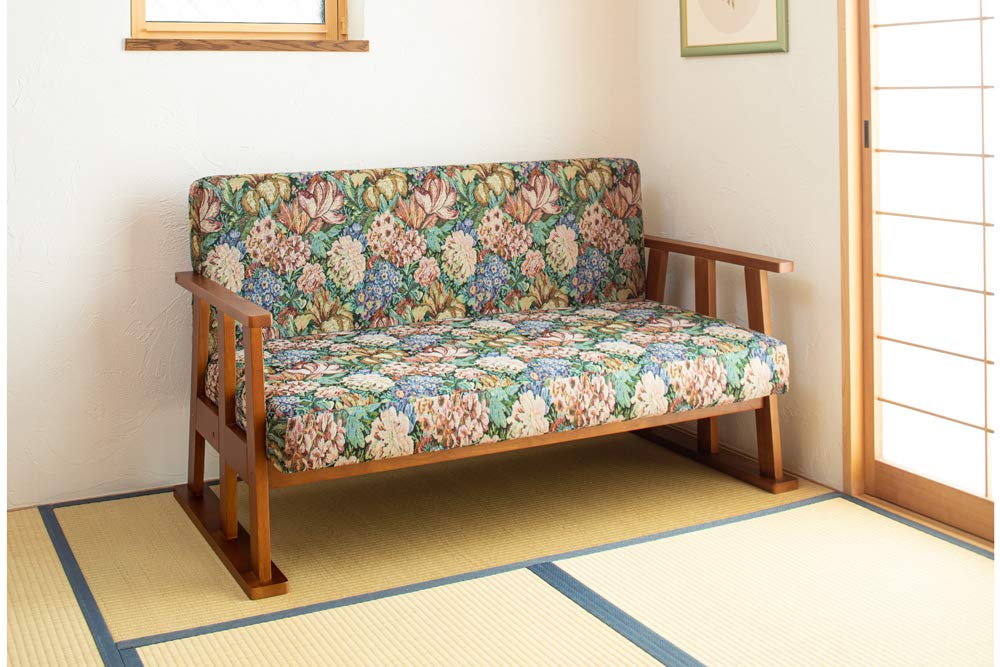 Amazon｜和室用ソファ 畳用ソファ 座椅子 ベンチ 花柄 ゆったり2人