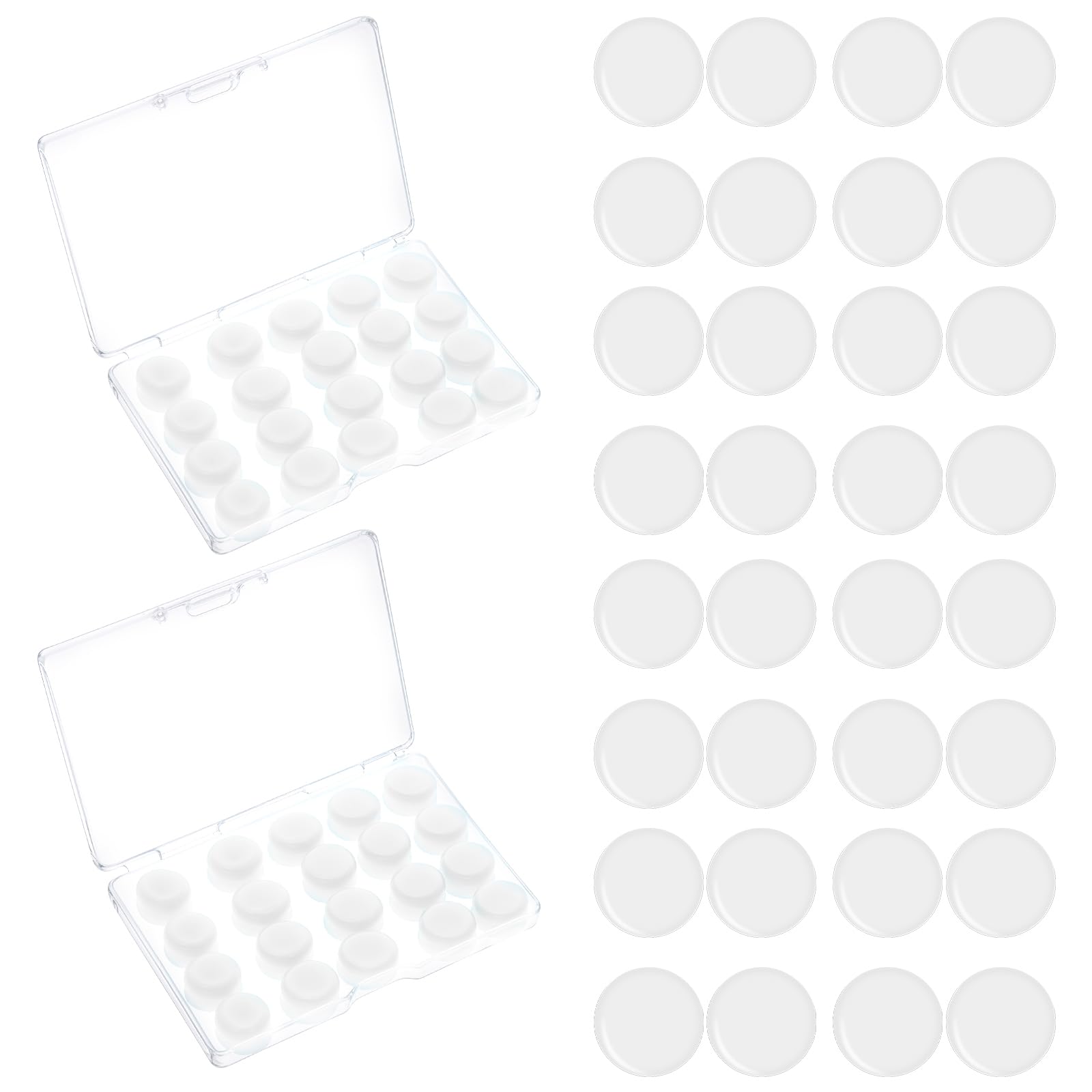 40 PCS Silicone Earplugs, Ear Plugs Silicone, Soft Moldable Ear Plugs for Sleeping, Noise Cancelling Reduction Earplugs for Swimming, Travel, Snoring, Concerts, Studying, Airplane, Motorcycle, Clear