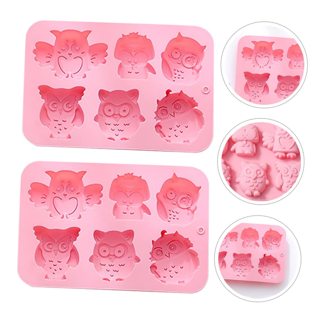ABOOFAN 6pièces Moule à Gâteau Silicone Forme De Hibou Créatif Pour Pâtisserie Pratique Et Facile à Nettoyer Pour Événements Festifs Et Décorations