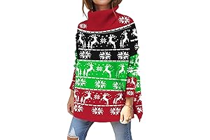 Women's Oversized Christmas Turtleneck Sweater