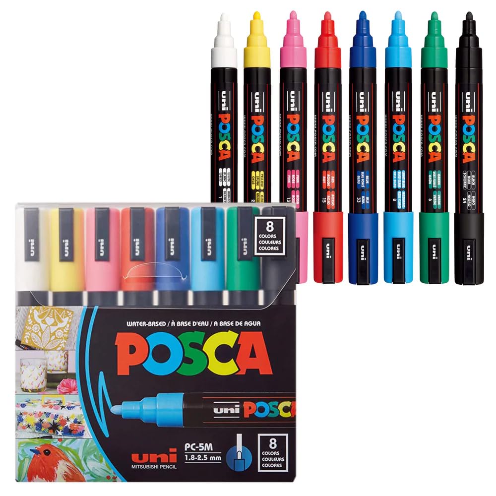 POSCA 8 Color Markers - 5M Set -3 POSCA 8 Color Markers - 5M Set -3