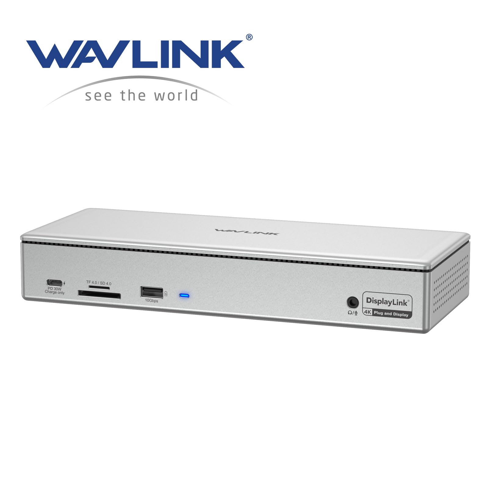 WAVLINK DisplayLink Docking Station 19-in-1 USB-C/A per Mac M1/M2, Windows e New MacBook Neo, 4 Monitor 5K/4K@60Hz, 4 HDMI + 4 DP, 2.5G LAN, 180W, 10Gbps