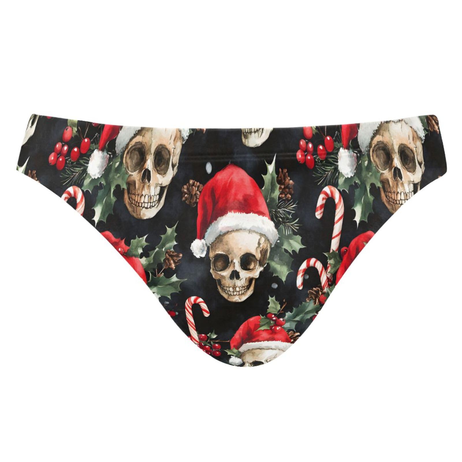 UMIRIKO Mens Bikini Swimwear Skulls Christmas Santa Hats Swimsuits for Men XXXL 202c0151