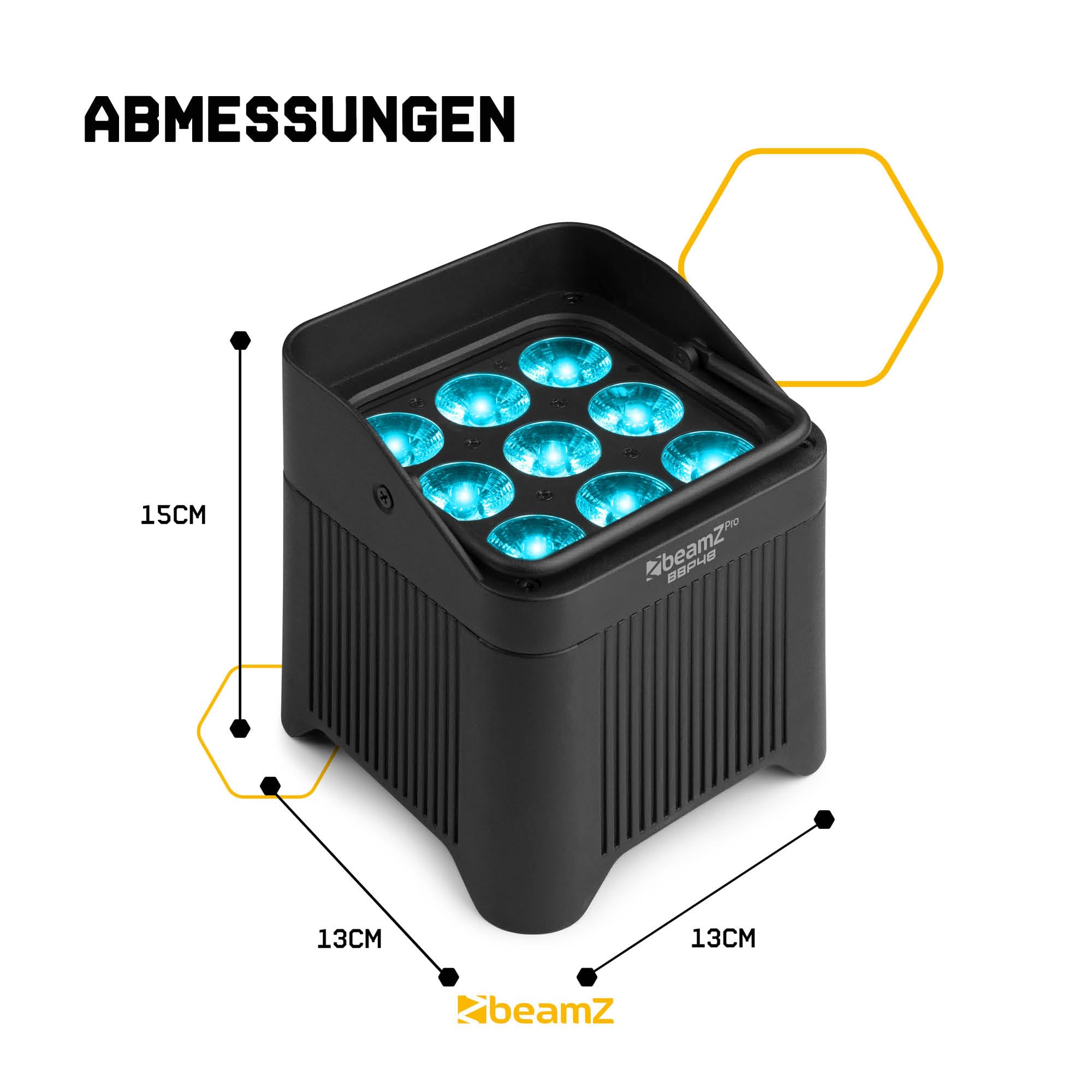 Beamz Pro BBP48 Uplight LED Par Strahler, 8er Set im Flightcase
