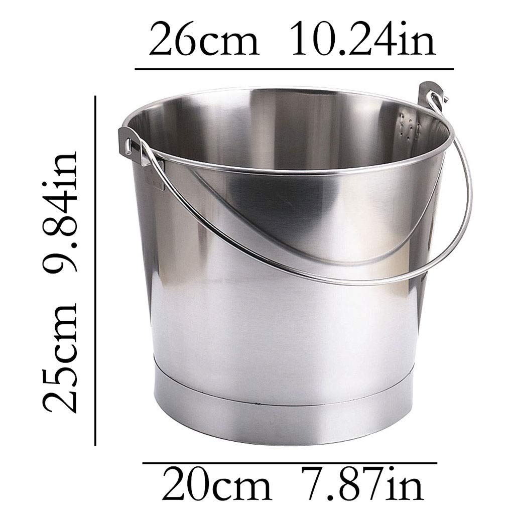 EIN Eiskübel Edelstahl EIS Eimer Tragbare Partei Drink Eile Eimer Bar Bier Cocktail EIS Eimer Restaurant Champagner Eimer Eiskühler Sektkühler Eiswürfelbehälter (Color : Silver)