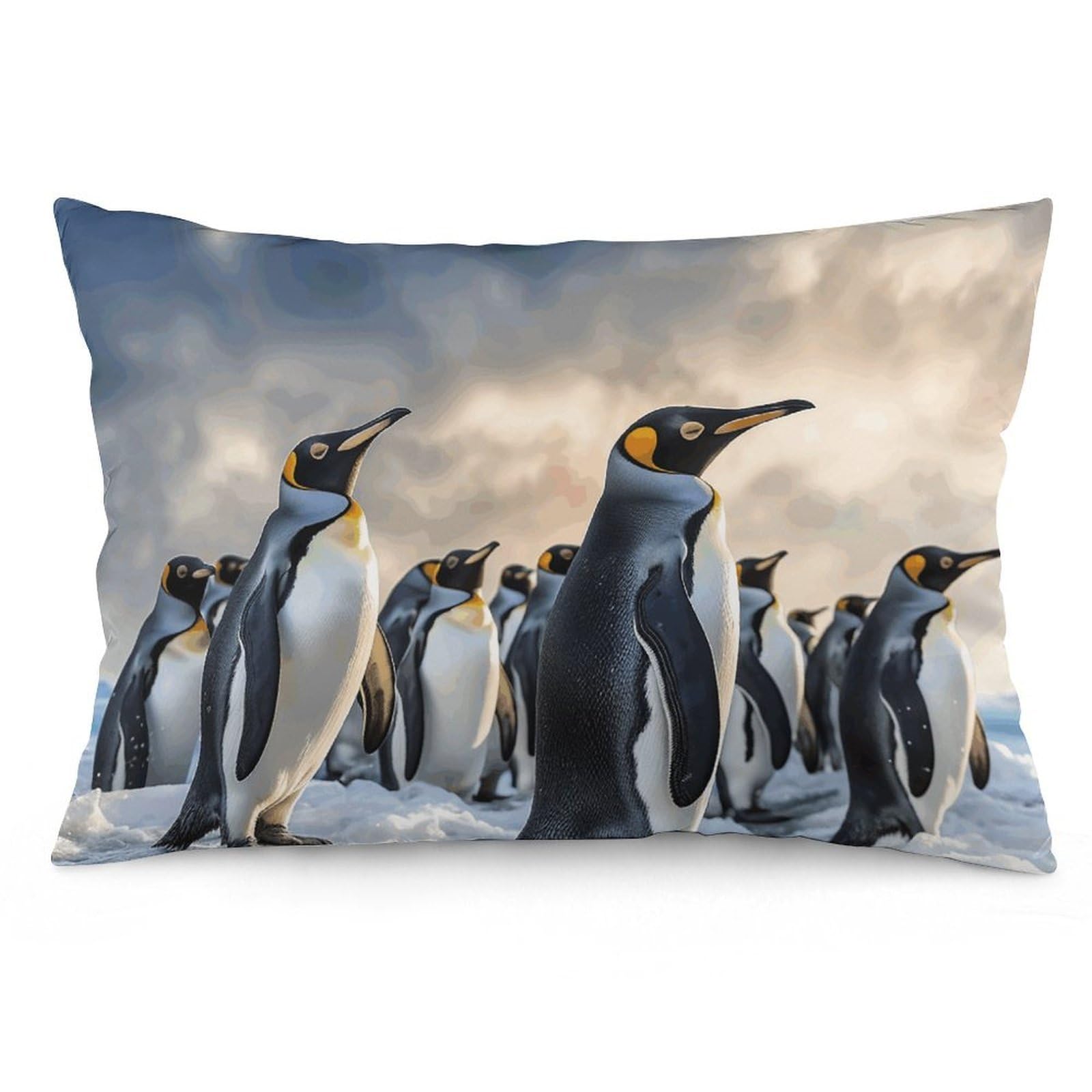 NTVOWPZO 2 Pack Decoration Throw Pillow Covers 16 "x24 Pillowcases Covers Sea Penguin Pillowcases Modern Farmhouse Home Decor Sofa Cushions Covers for Couch Bed Living Room