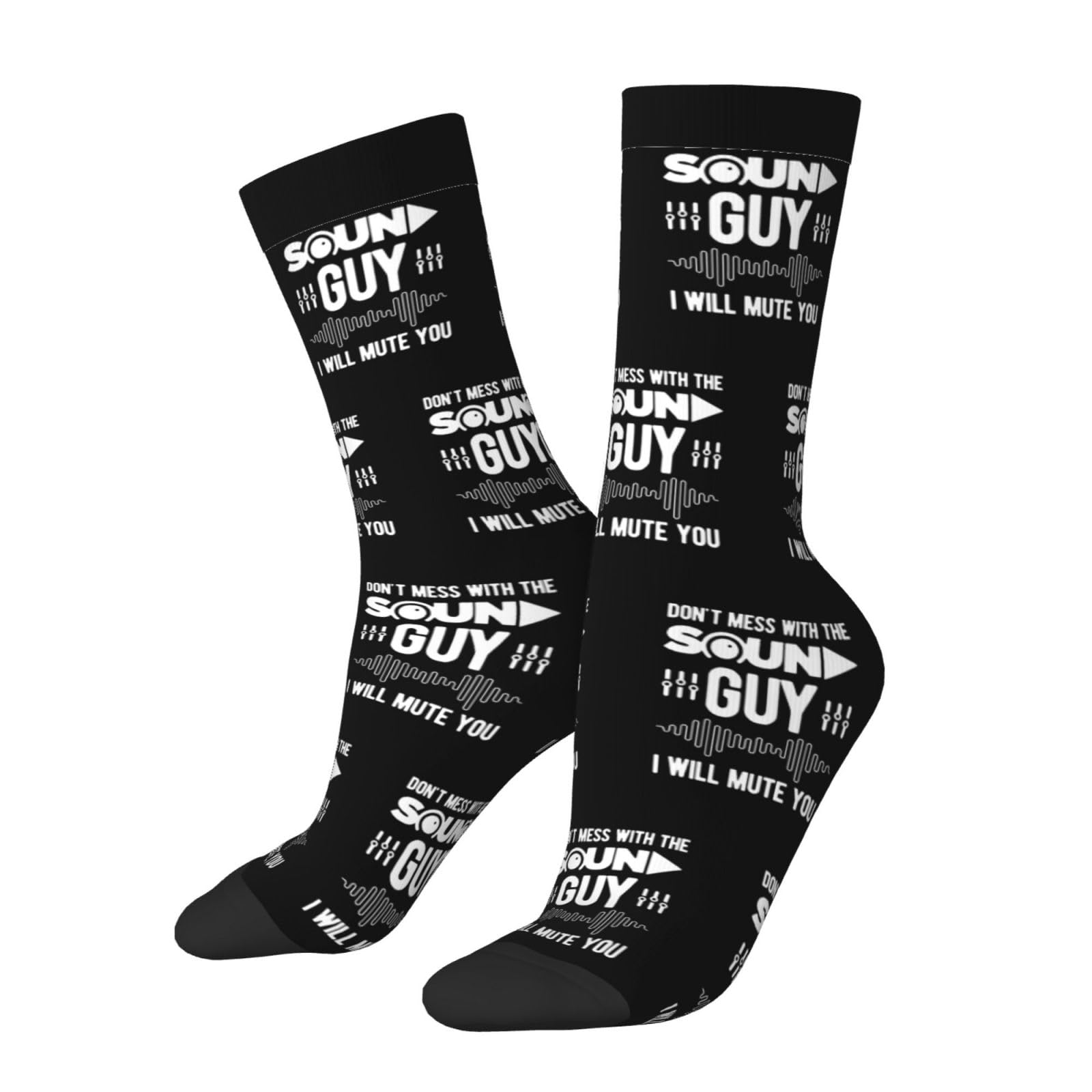 HLBSDM Don't Mess with The Sound Guy Socks, Unisex Adult Crew Socks, Cotton Cozy Casual Sock