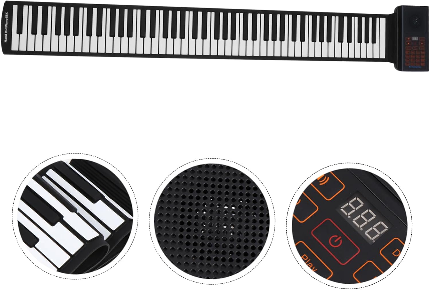 Electronic Piano Portable Foldable Keyboard with Sustain Pedal Headphone Interface USB Connectivity Mic Input for Beginners and Students