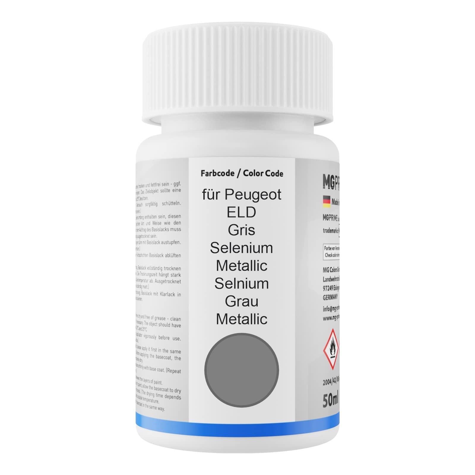 Kit Ritocco Vernice Auto Per Peugeot EEQ Jaune Agueda Metallic - Penna Con Base, Colore E Trasparente - 50ml - Made In Germany - Foto 2