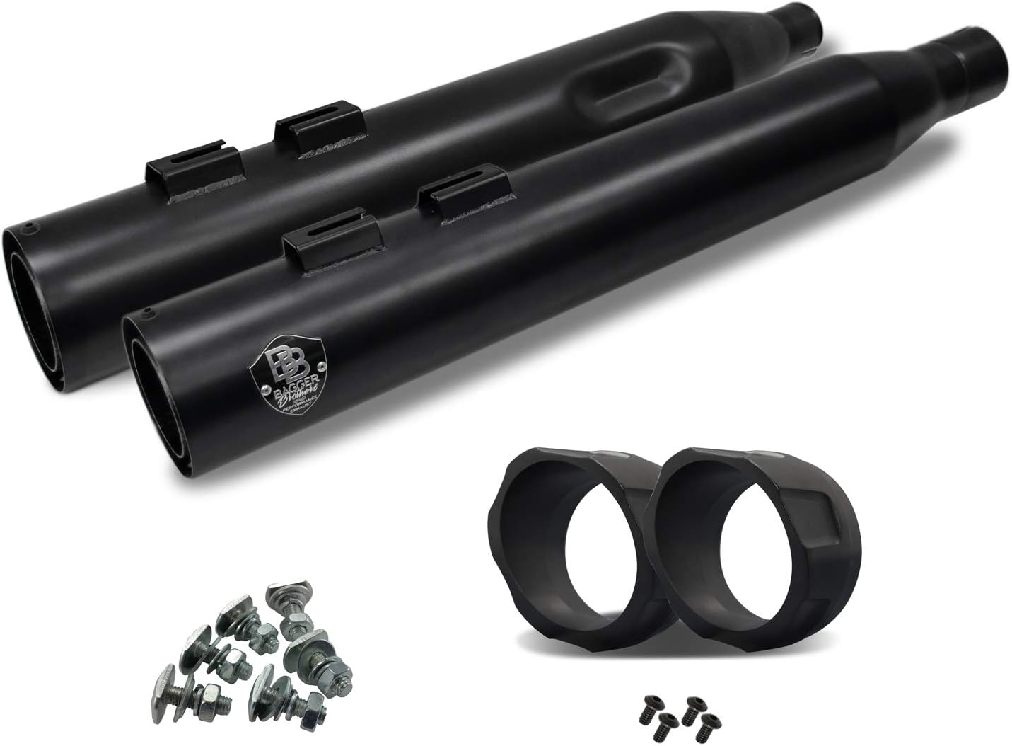 Bagger Brothers (BB-EX1017B) 1995-2016 Harley-Davidson Touring Slip-On Muffler-Black Finish-Ara