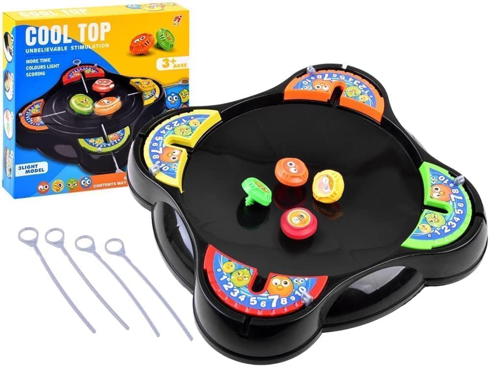 Cojuz Cool Top 2-4 Player Battle Game with Light and Scoring, Interactive Board Game for Ages 3+, Unbelievable Stimulation Model