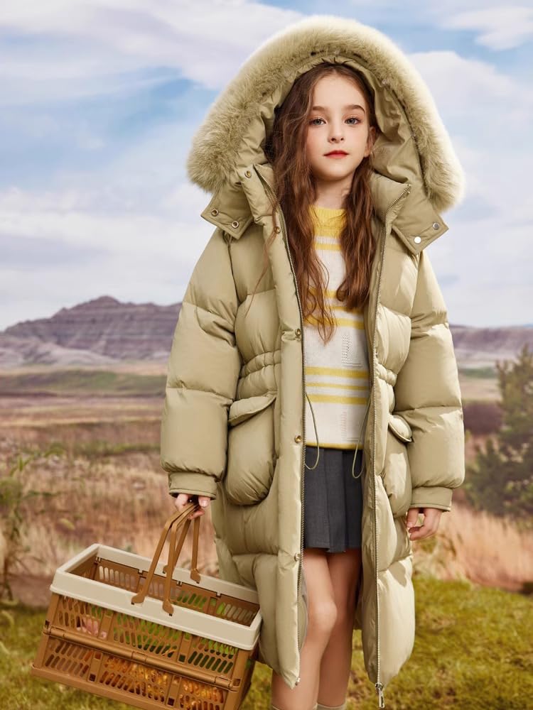 Veste d'hiver pour enfant fille parka d'hiver garçon avec capuche en fourrure Manteau d'hiver chaud Parka d'hiver Manteau d'hiver garçon Veste de neige pour fille Veste matelassée pour fille