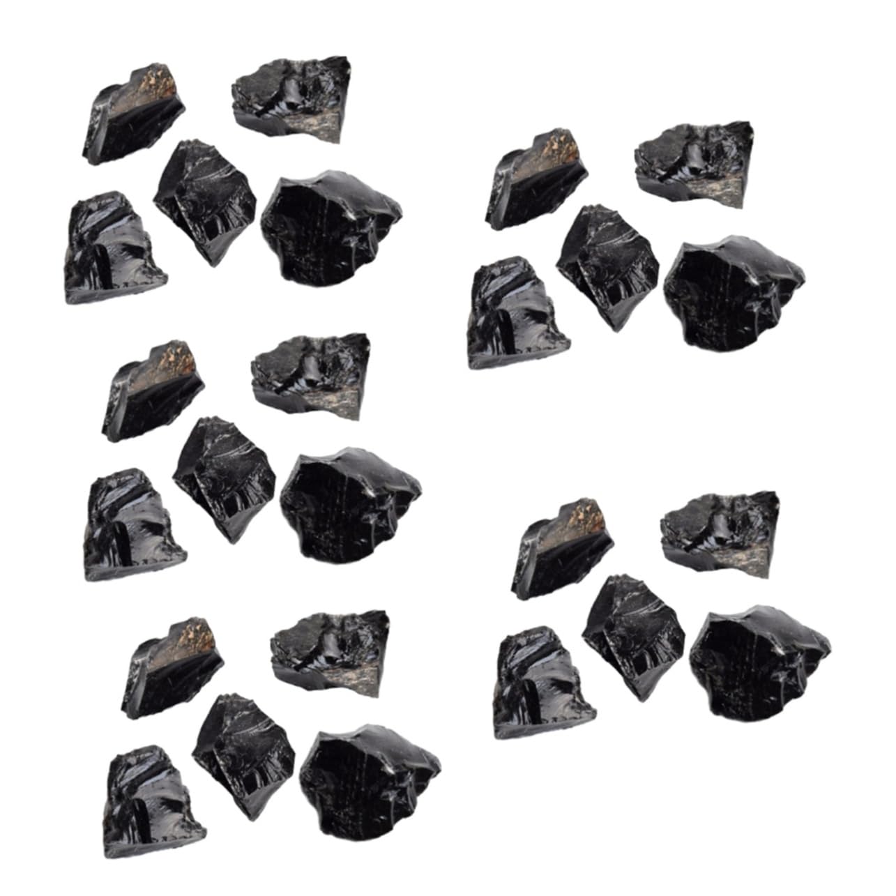 SHERCHPRY 5 Sätze Obsidian Duftstein Kleine Steindekore Obsidiansteine Kristalle Steine Obsidian-handwerk Obsidian Rechteckig Obsidian Rough Stone Natürlicher Kristall Schwarz 5 Stücke * 5