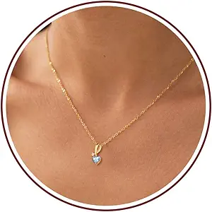 Mom Birthday Gifts, Mother Day Necklaces Gifts for Mom Birthstone Necklace for Women Non Tarnish Gold Necklace with Birthstone 21st 30th 40th Birthday Gifts for Her Sister Daughter Adjustable Christmas Jewelry