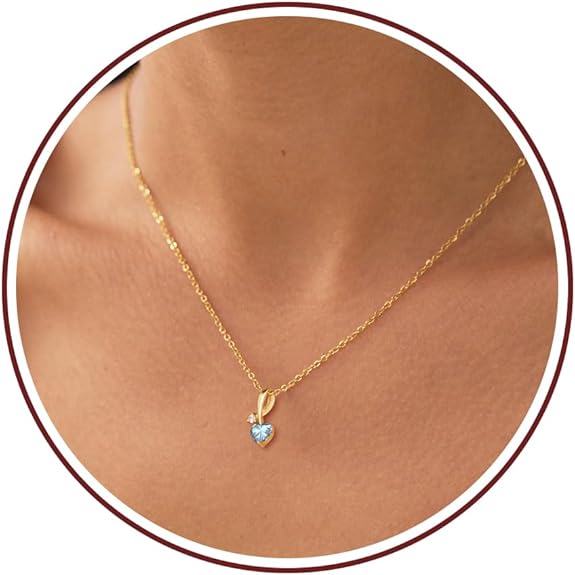 Mom Birthday Gifts, Mother Day Necklaces Gifts for Mom Birthstone Necklace for Women Non Tarnish Gold Necklace with Birthstone 21st 30th 40th Birthday Gifts for Her Sister Daughter Adjustable Christmas Jewelry