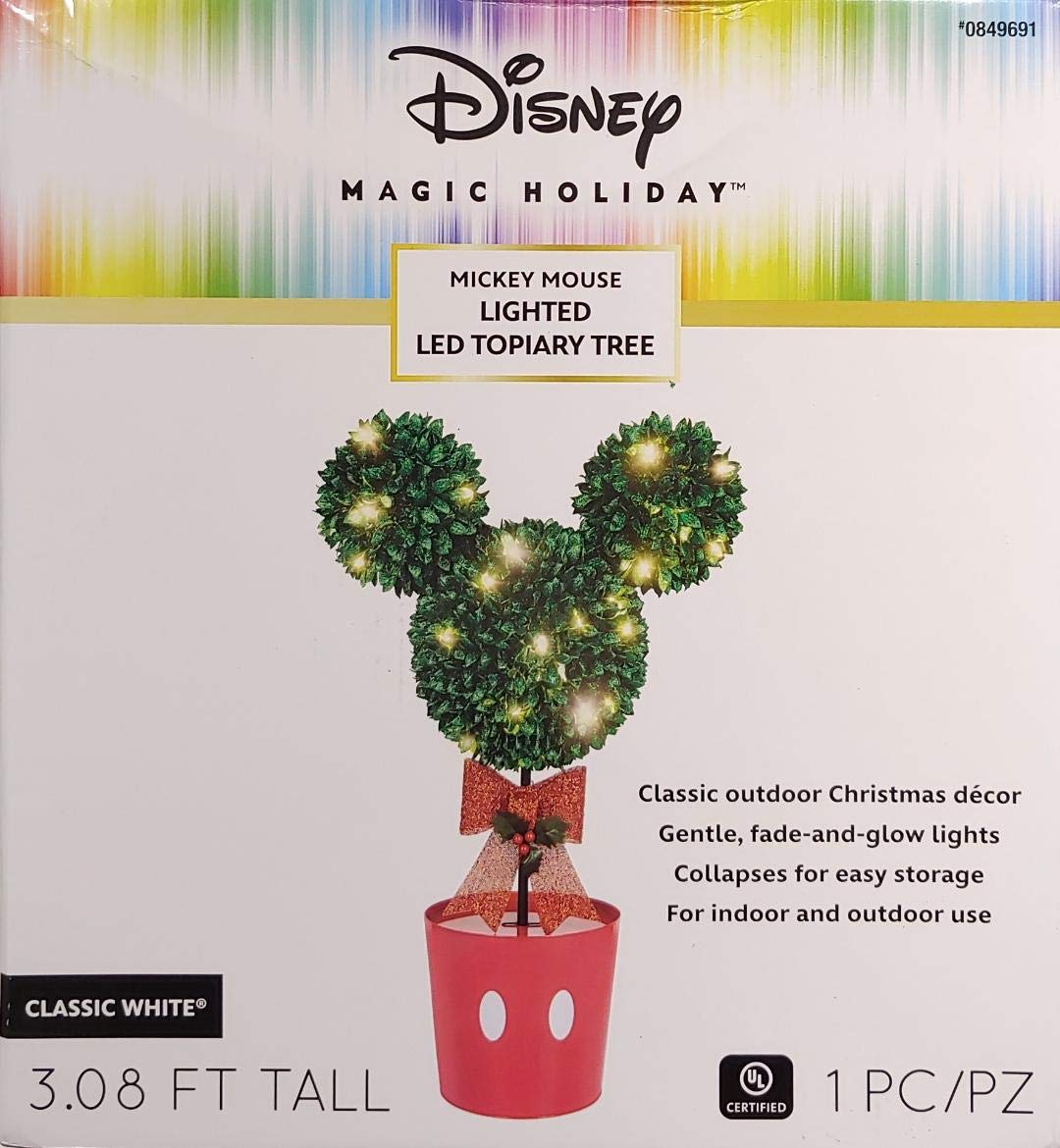 Disney Mickey Mouse LED Topiary Tree Christmas Decoration, White