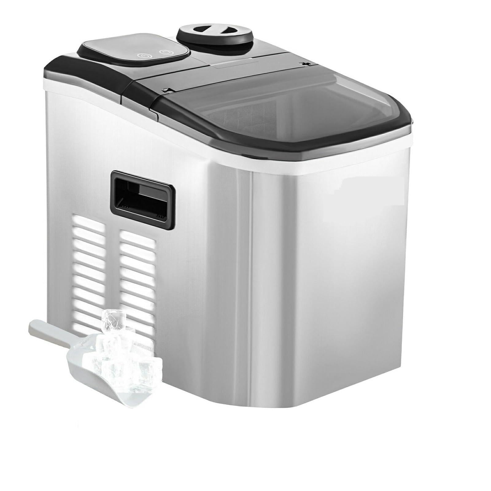 Máquina de Hielo eléctrica de 18 KG por 24 Horas, llenado de Agua Manual automático, máquina portátil for Hacer Hielo en Cubos for Bar en casa