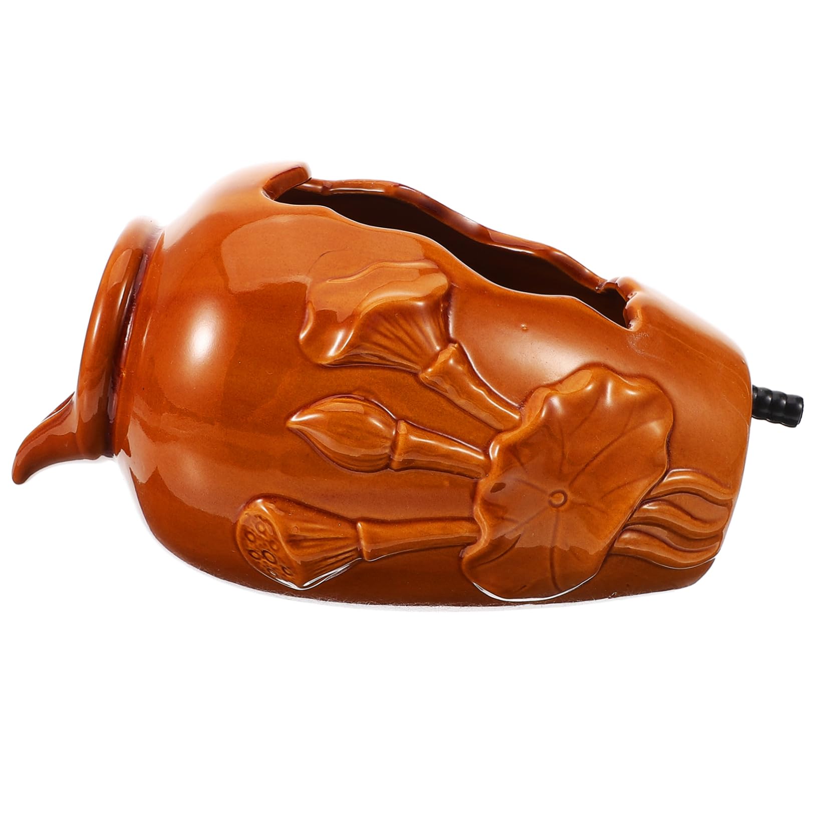 KONTONTY Outdoor Water Fountain Decor Ceramic Jar Water Feature Pump Garden Waterfall Jar for Landscape