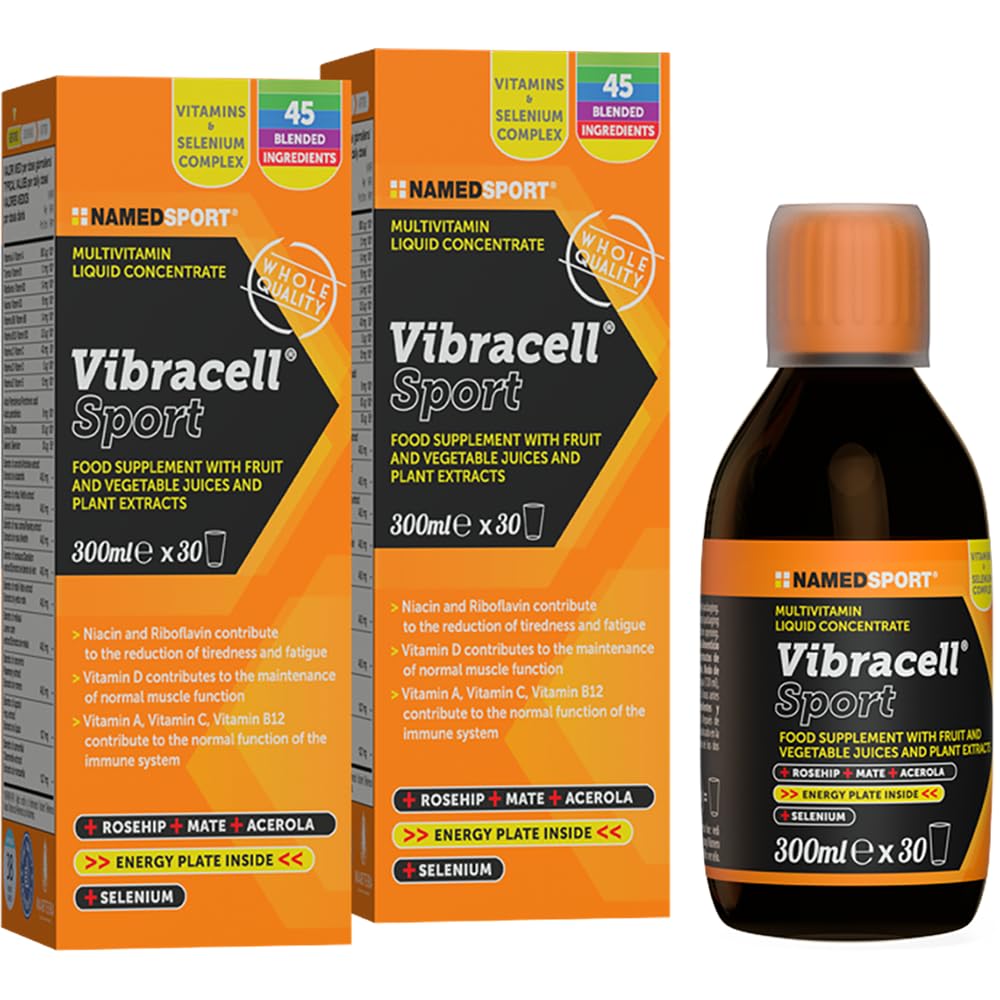Vibràcell Sport 300ml, 2 Confezioni - Integratore Alimentare a base di Estratti Vegetali e Succhi di Frutta e Verdura, Sostengo Psicofisico