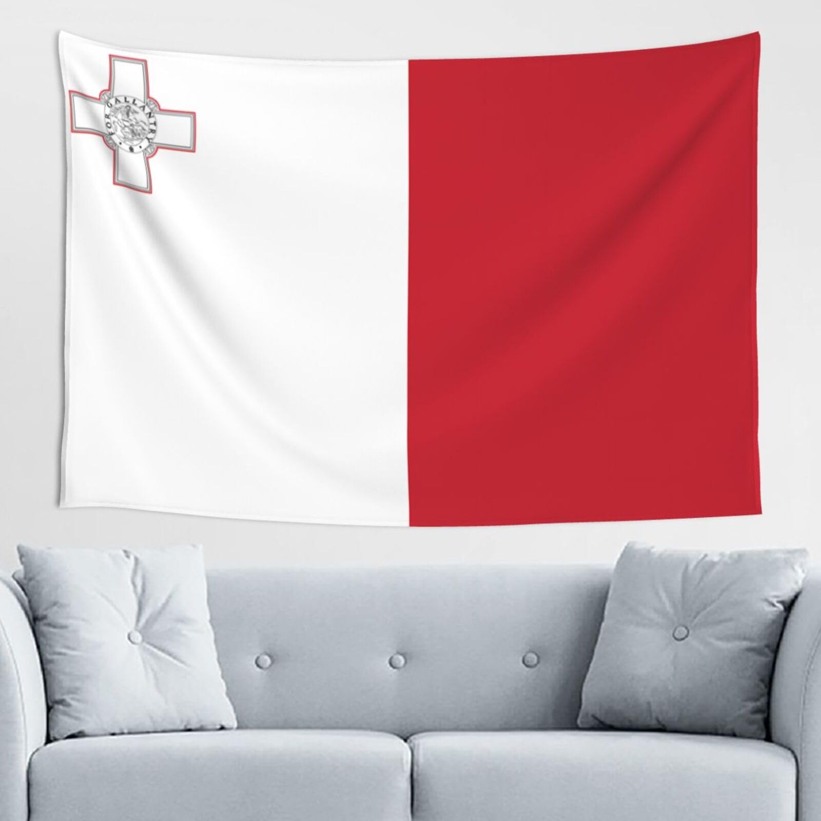 ZZYYDS Flag of Malta Wall Decor Tapestry 60x40in, Wall Hanging, Home Decor, Dorm Decor, Porch Tapestry, etc.