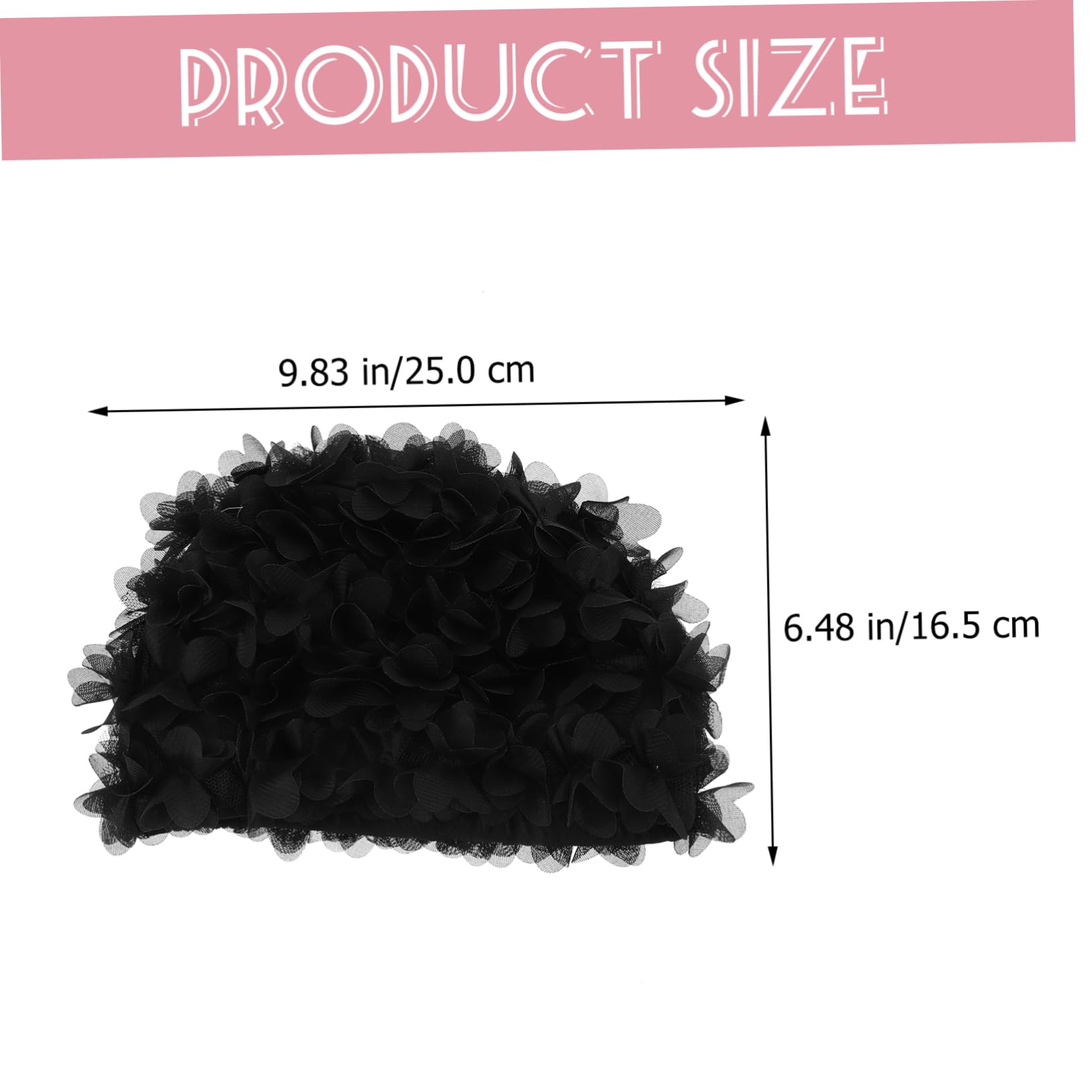 Cuffie da Nuoto Elastiche Floreali 2 Pezzi in Nylon Rosa Nero | Cuffie da Nuoto per Donne, Stile Leggero e Flessibile, Atmosfera Estiva