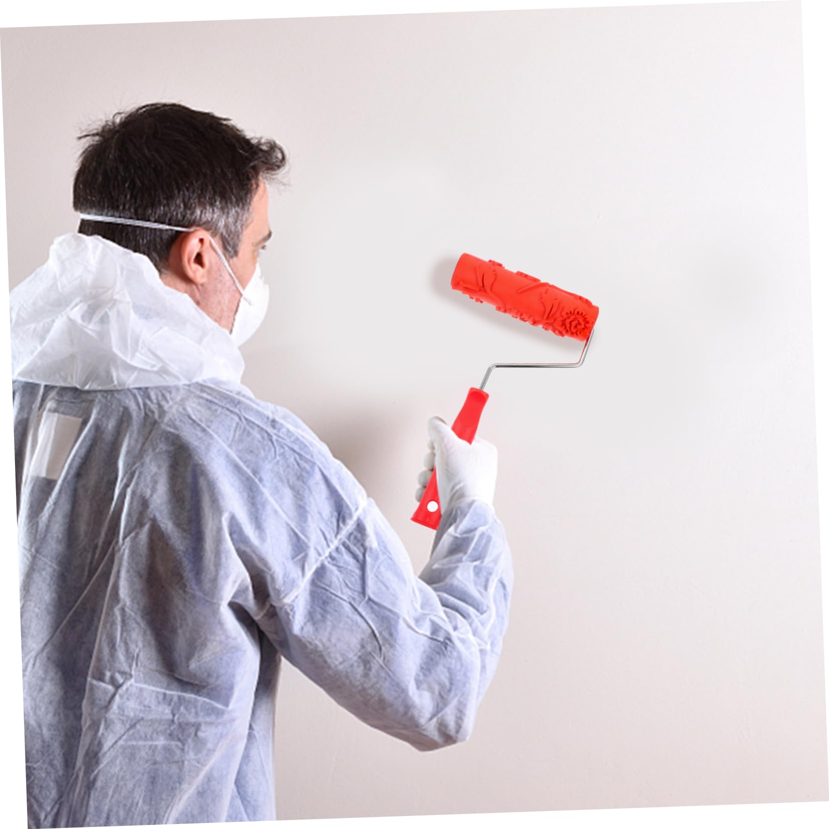 Rodillo de Pintura Patrones de Rosa de 7 Pulgadas, Herramienta de Goma y Plástico para Decoración de Paredes, Fácil de Usar para Proyectos DIY y Profesionales