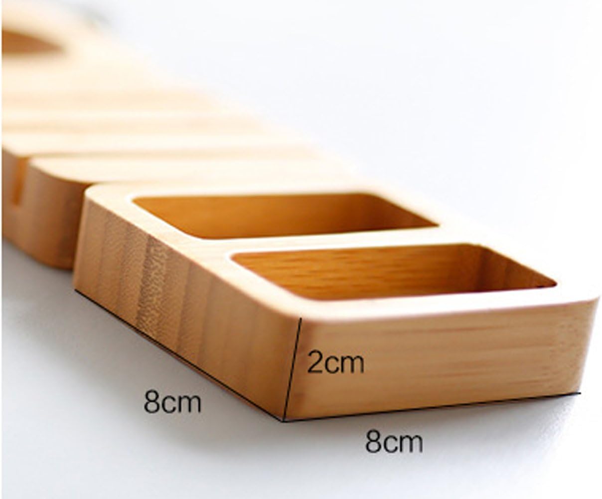 Premium Bamboo Wood Desk Pen Pencil Holder,Clips,Sellotape,Mobile Phones,Office Supplies Caddy,Multipurpose Organizer for Desktop Office(Set of 6) image 3